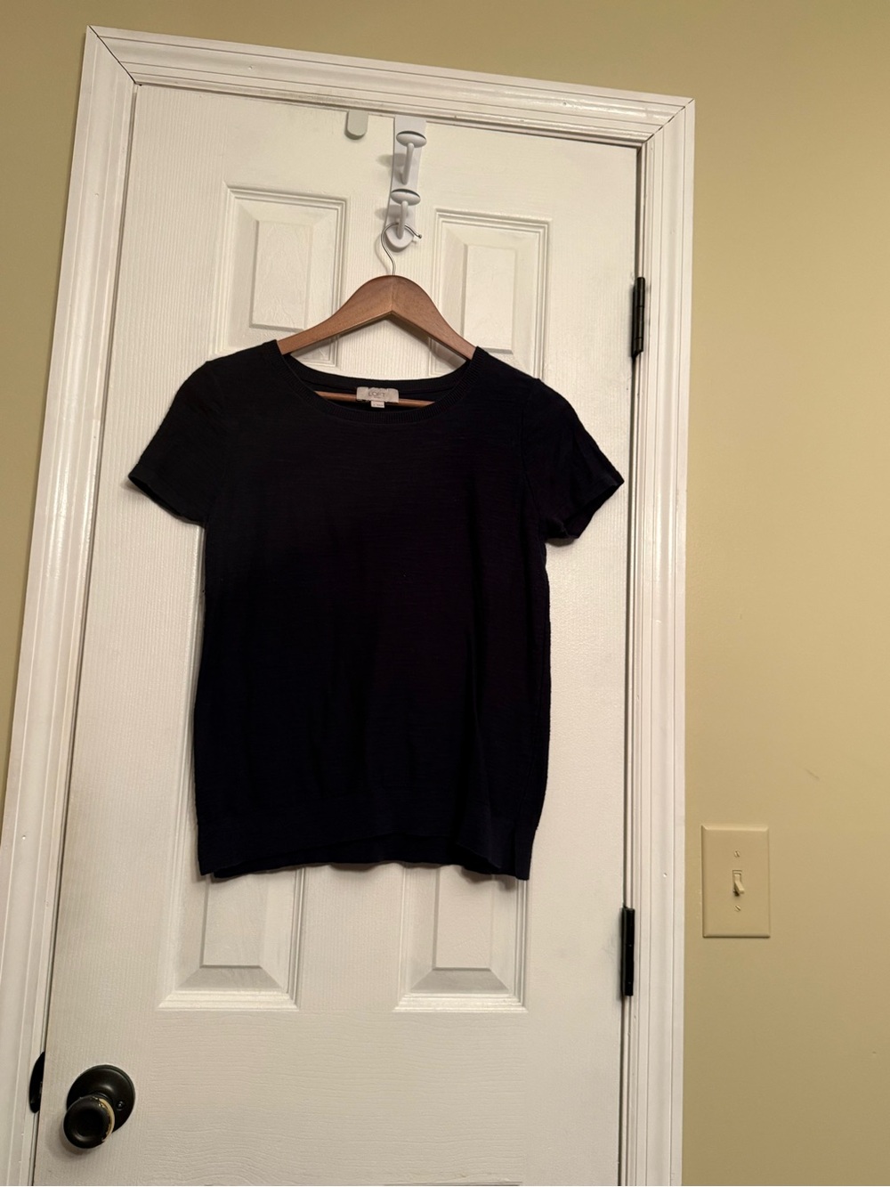 LOFT navy blue Short-Sleeve Crew Neck Top shirt sweater XS $89